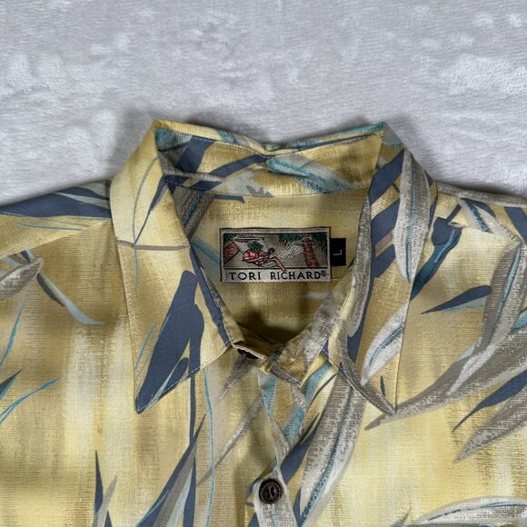 Tori Richard Hawaiian Shirt Men L Tropical Short Sleeve Single Pocket Made in US - Picture 3 of 9